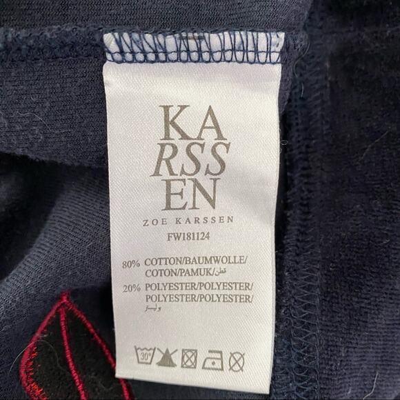 Zoe Karssen Kiss Kiss Bang Bang Navy Blue Velour Jogger Tracksuit Sweatsuit XS S - Picture 8 of 9